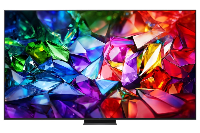 LG Micro RGB evo AI MRGB95 toont aan de voor- en zijkant een 100-inch display met een scherm van 2230 mm breed, een schermhoogte van 1277 mm, een hoogte van 1374 mm met standaard, een diepte van 49,9 mm en een standaardvoetafdruk van 1725 bij 415 mm.